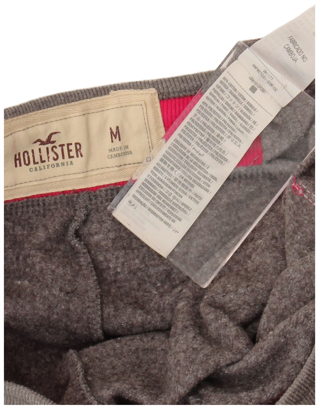 Pantaloni de trening cu grafic pentru femei HOLLISTER UK 14 bumbac gri mediu