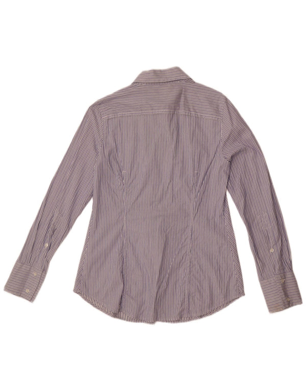 Cămașă Benetton pentru femei UK 14 Medium Blue Pinstripe Bumbac