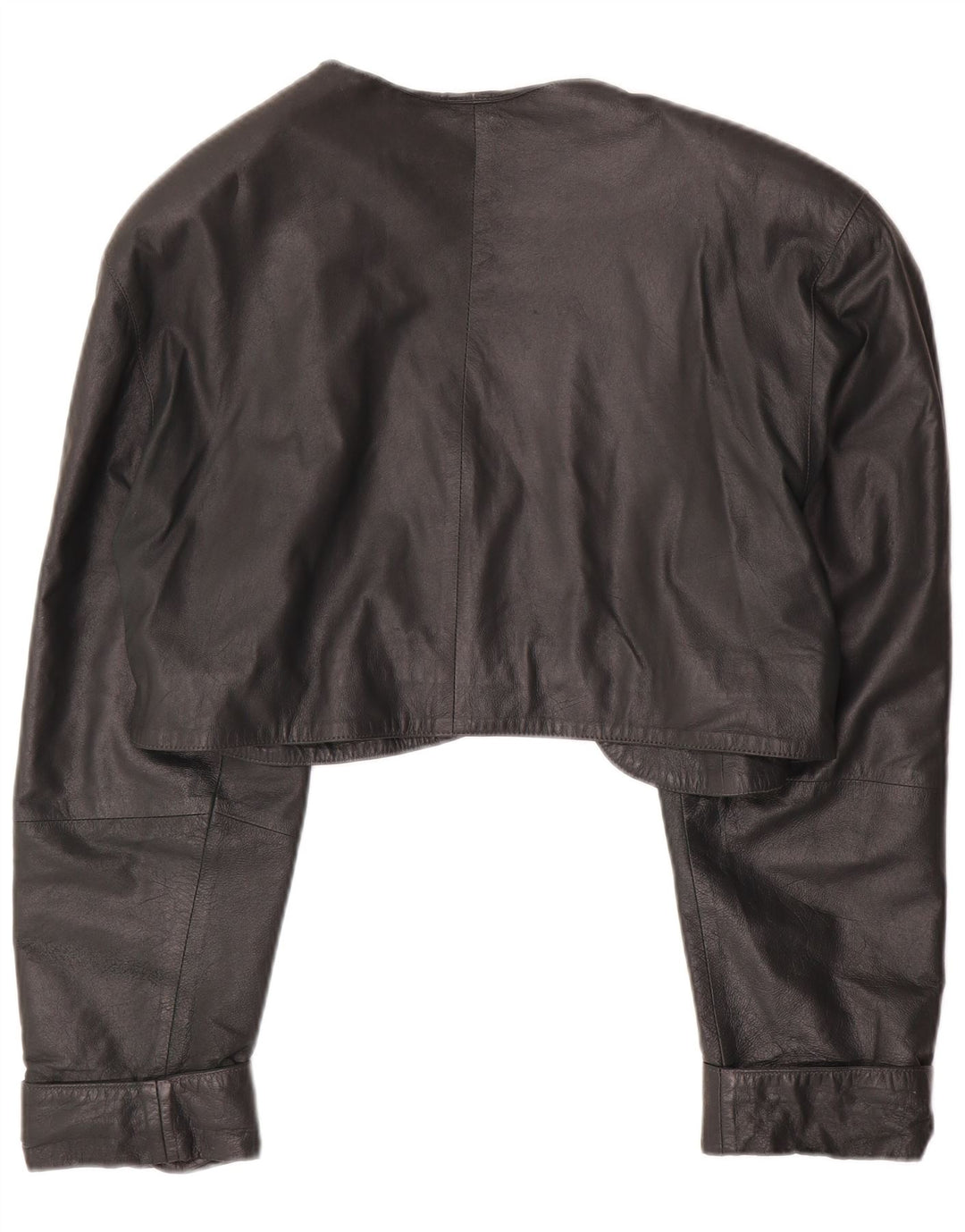 Jachetă Bolero din piele pentru femei VINTAGE UK 14 verde mediu