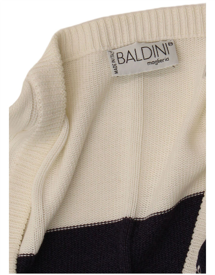 Pulover cardigan Baldini pentru femei UK 16, mare, cu dungi albe