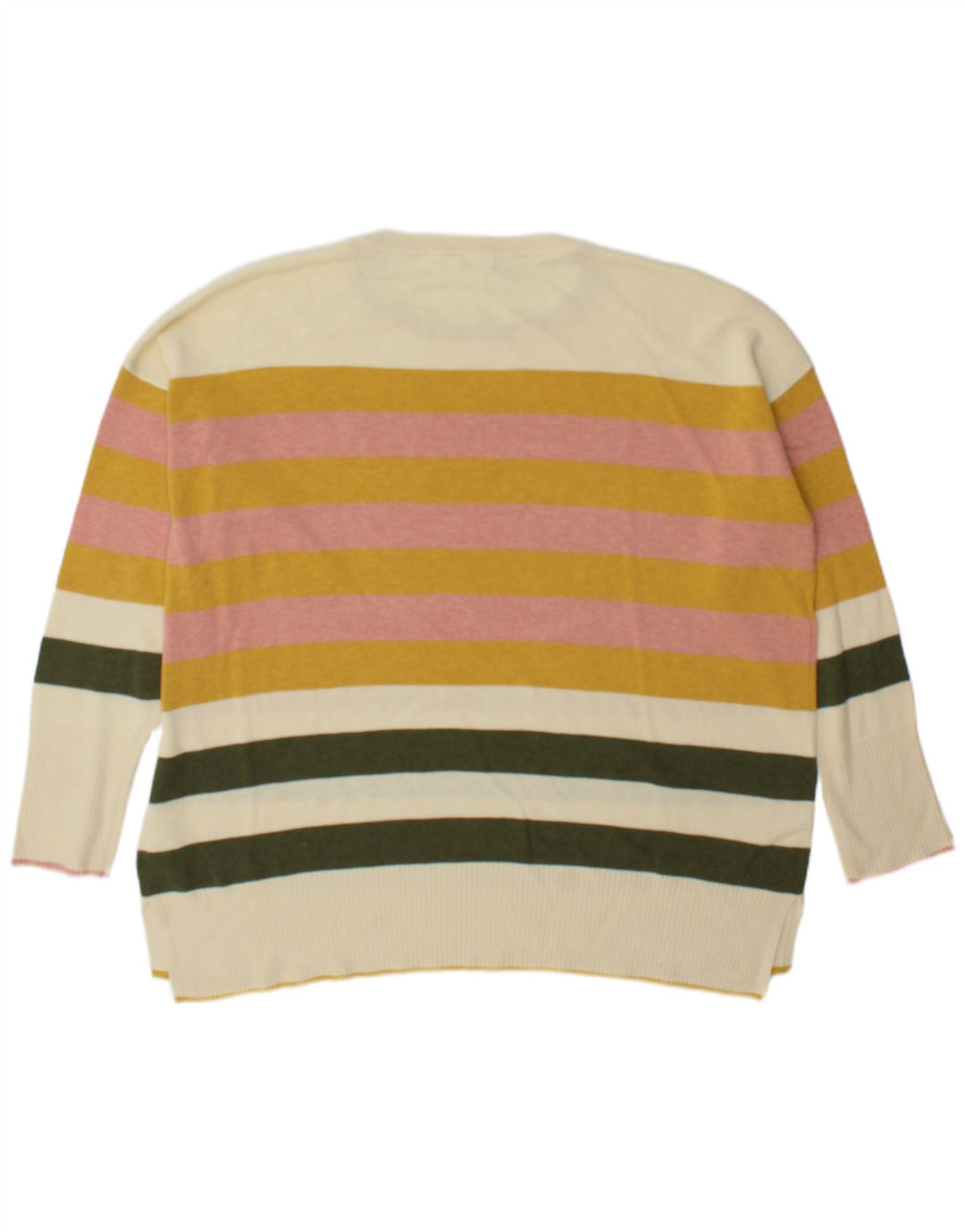 White Stuff Pulover pentru damă cu decolteu rotund UK 22 3XL, cu dungi multicolore