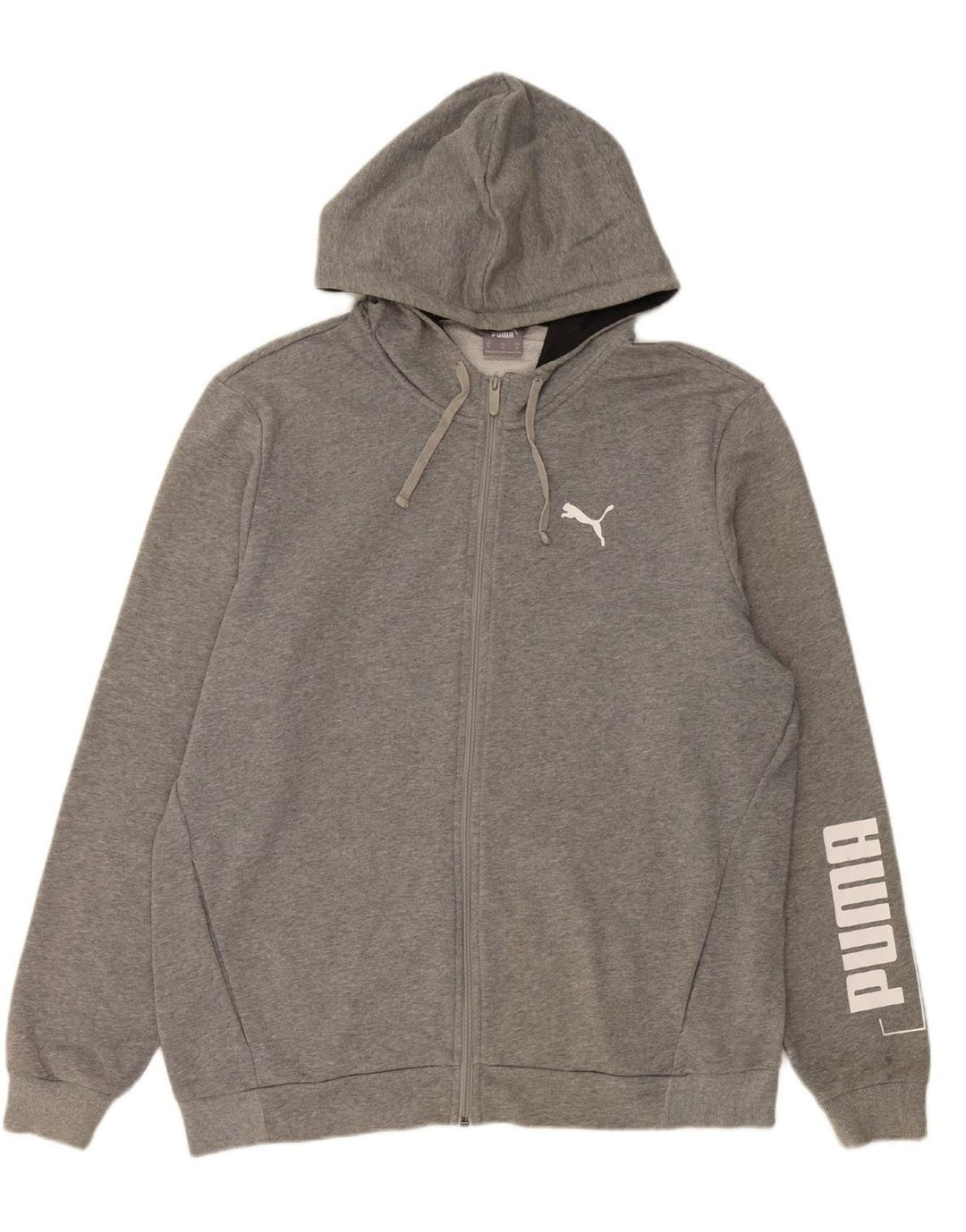 PUMA Mens Graphic Zip Hoodie Sweater XL Grey