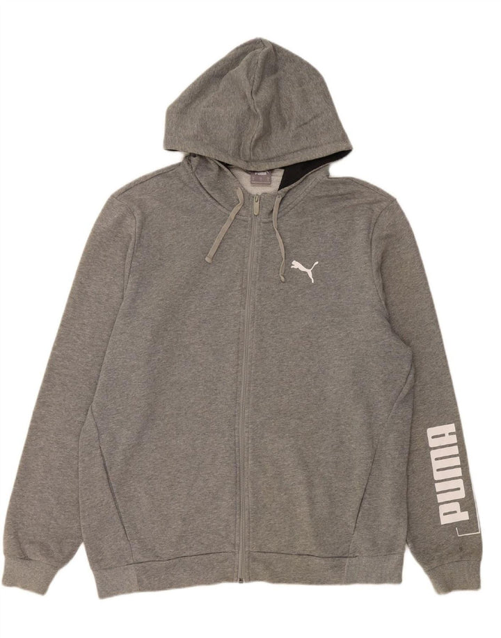 PUMA Mens Graphic Zip Hoodie Sweater XL Grey