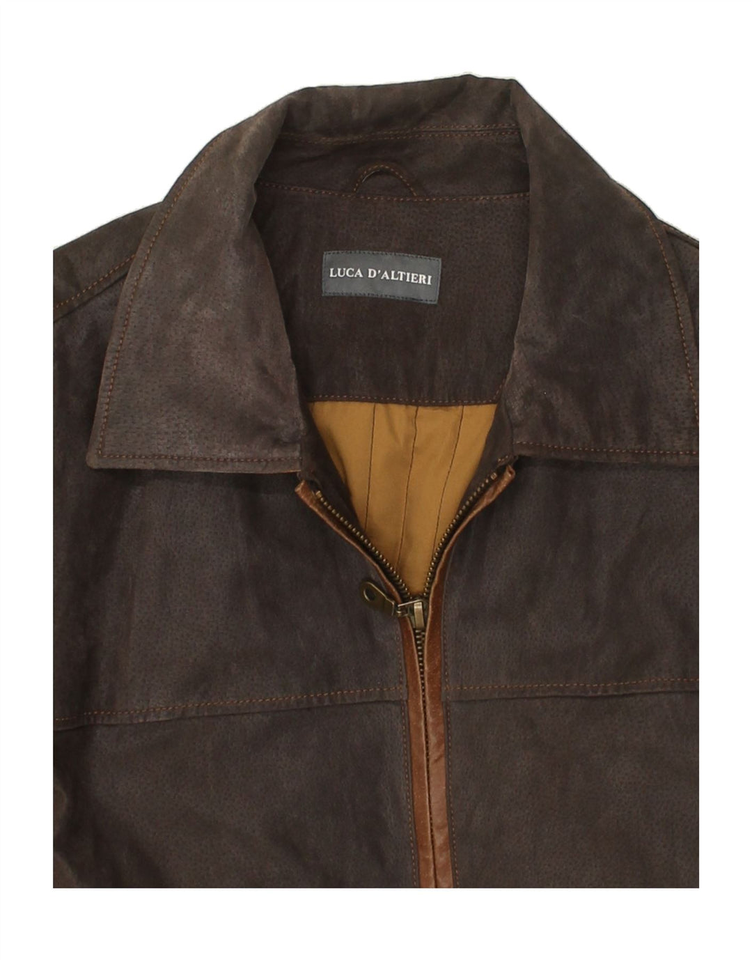 Jachetă de piele pentru bărbați LUCA D'ALTIERI UK 56 3XL piele maro