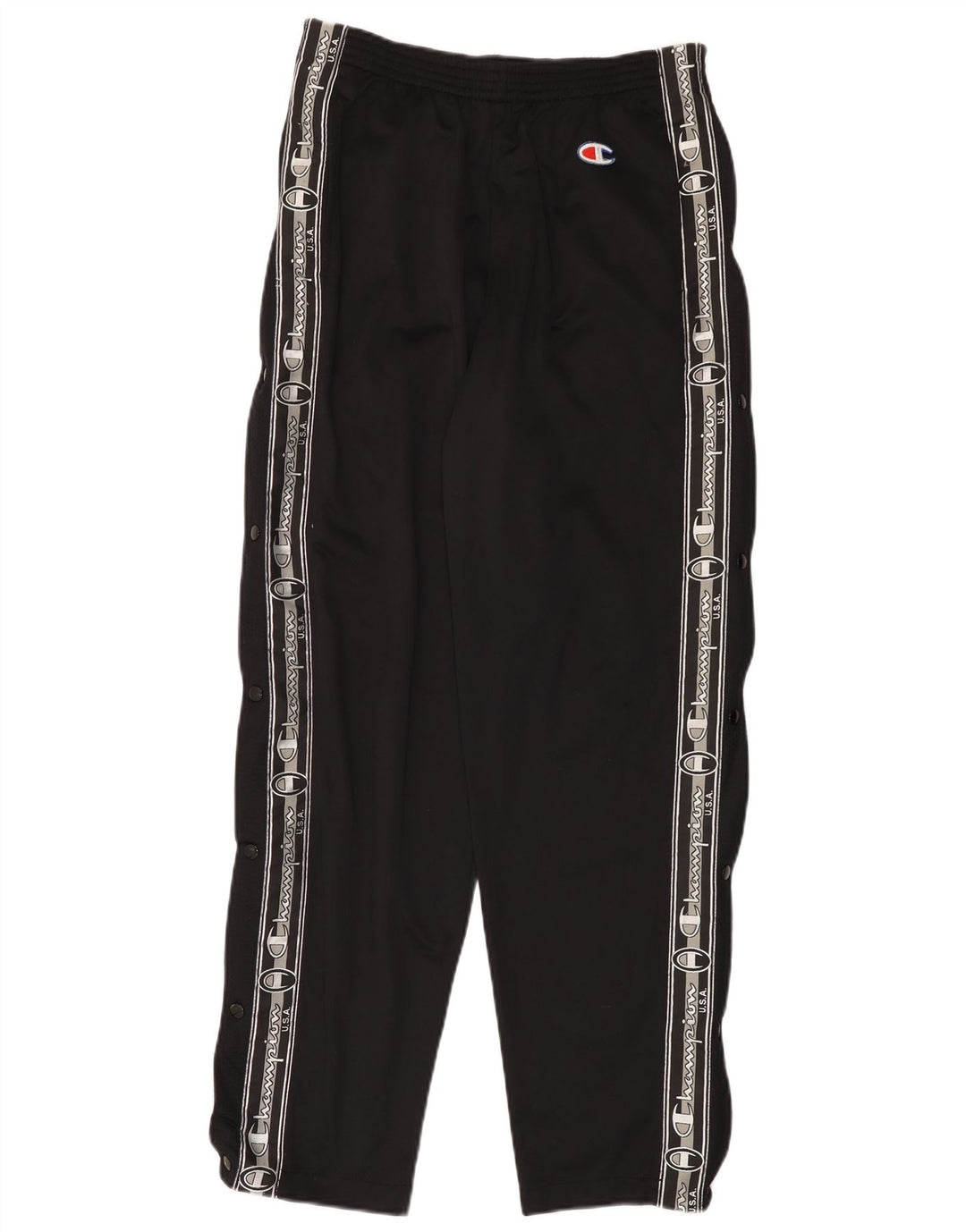 Pantaloni de trening grafic pentru bărbați Champion, poliester negru mic