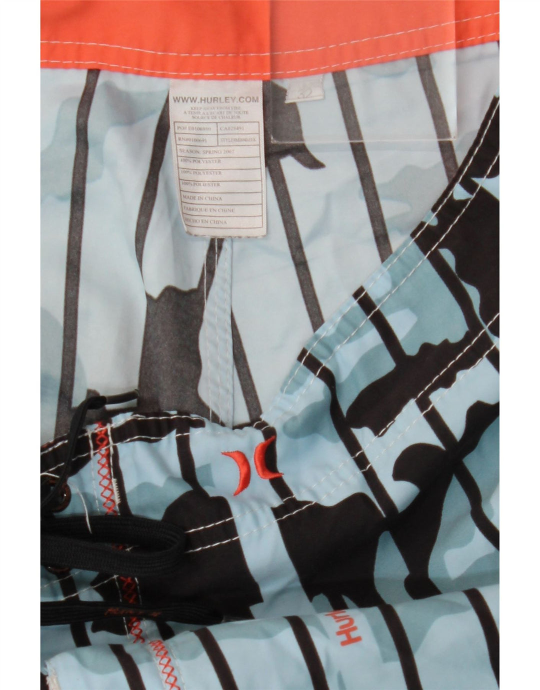 Pantaloni scurți de înot Hurley pentru bărbați, poliester de camuflaj albastru mediu