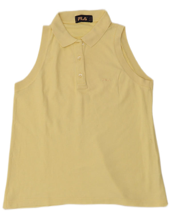 Tricou polo fără mâneci pentru femei FILA IT 46 mare bumbac galben