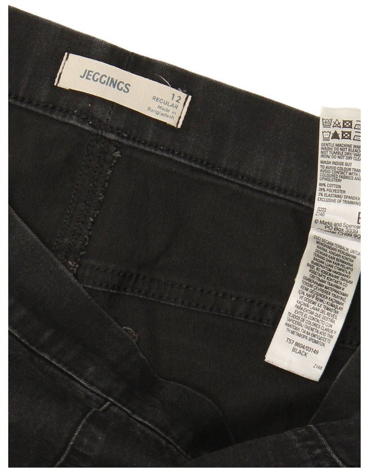 Blugi jegging pentru femei Marks & Spencer cu ajustare normală UK 12 Medium W30 L28 Negri