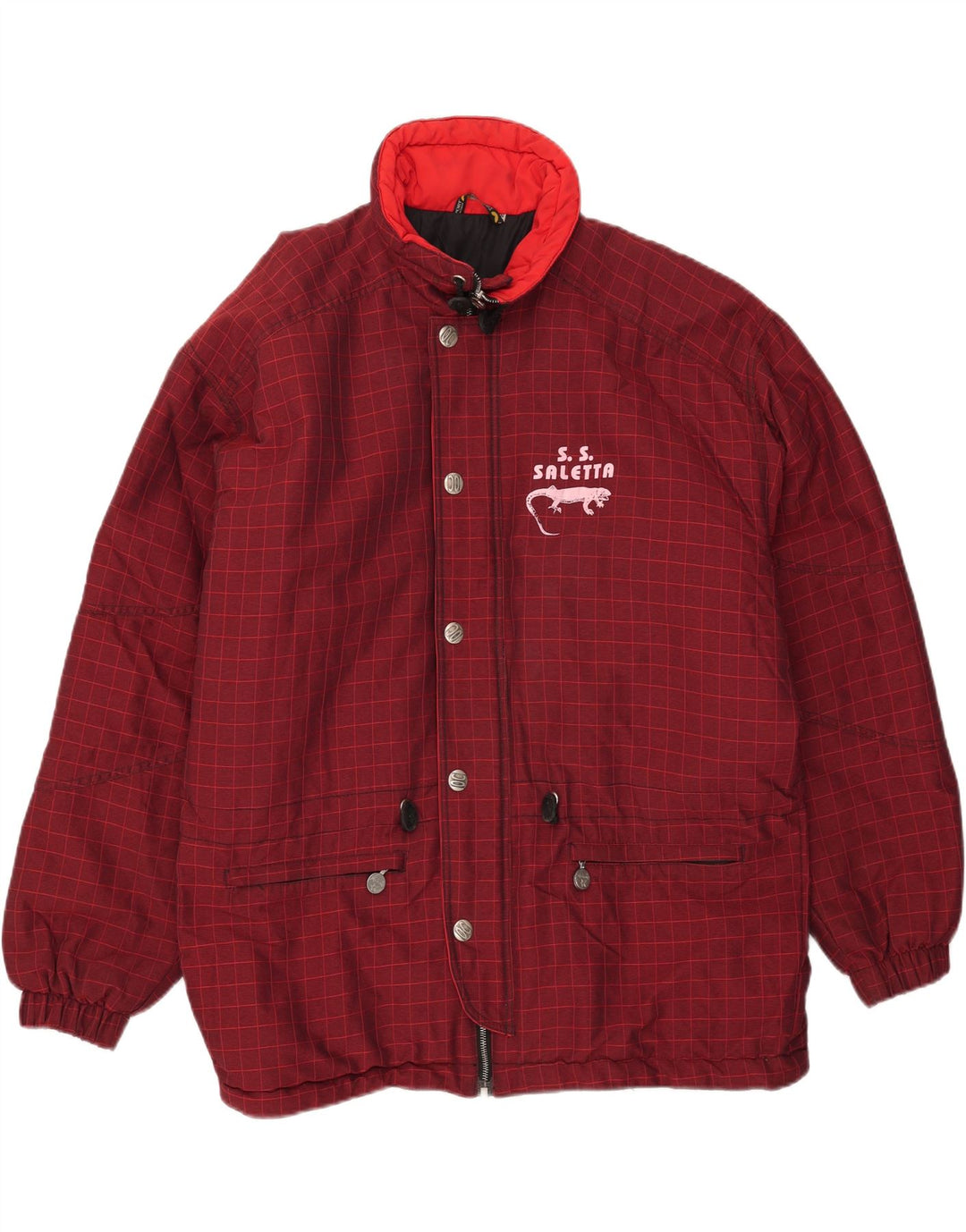 Jachetă de schi vintage pentru bărbați IT 52 XL Bordeaux Check Poliamidă
