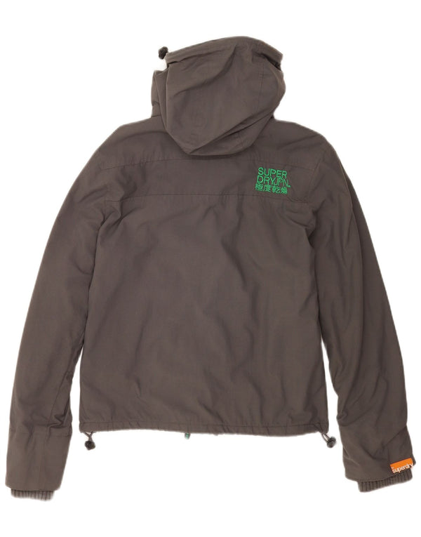 Superdry Womens Hooded Windbreaker Jacket UK 10 Small Grey Nylon