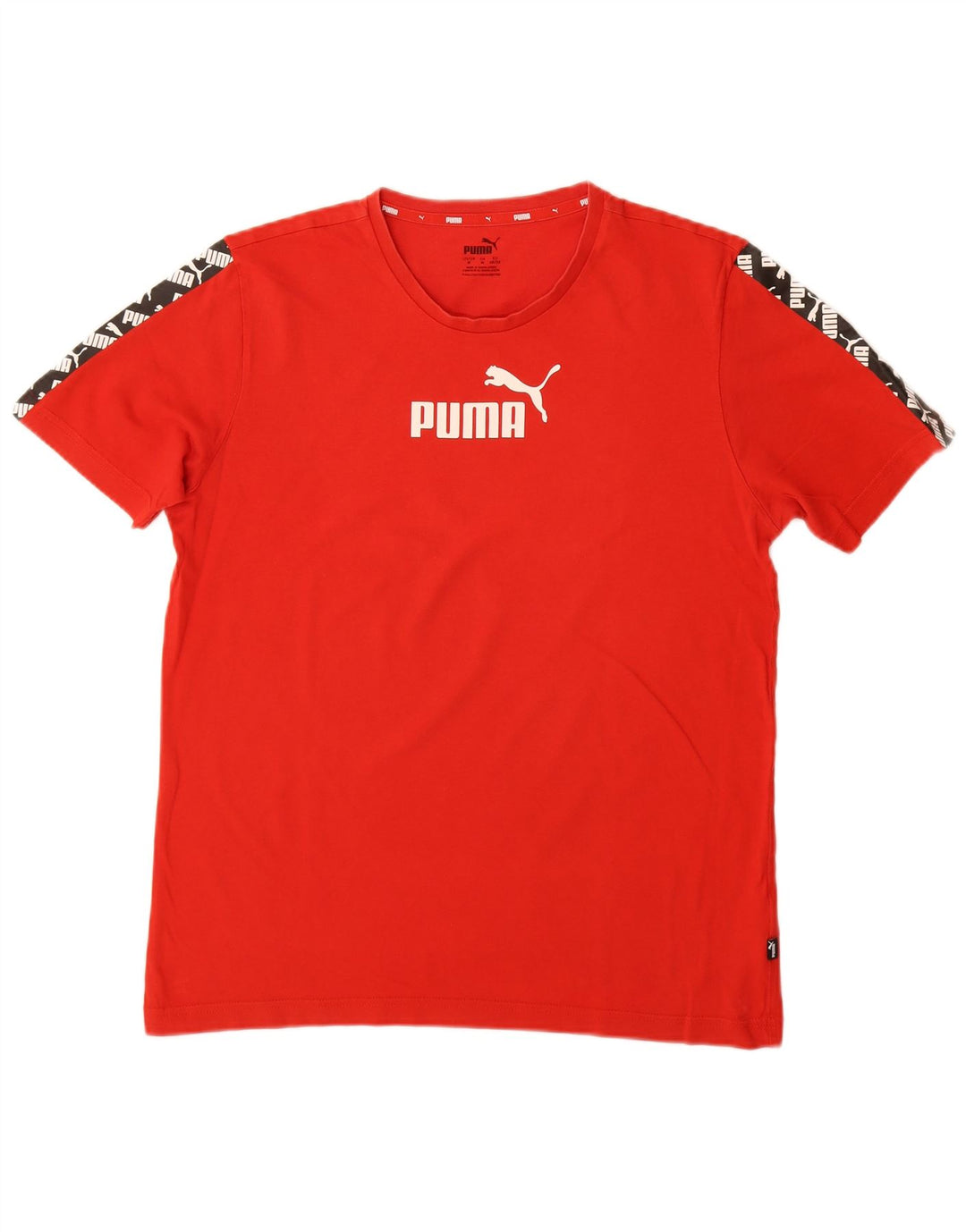 Tricou grafic PUMA pentru bărbați Top mediu roșu din bumbac color bloc