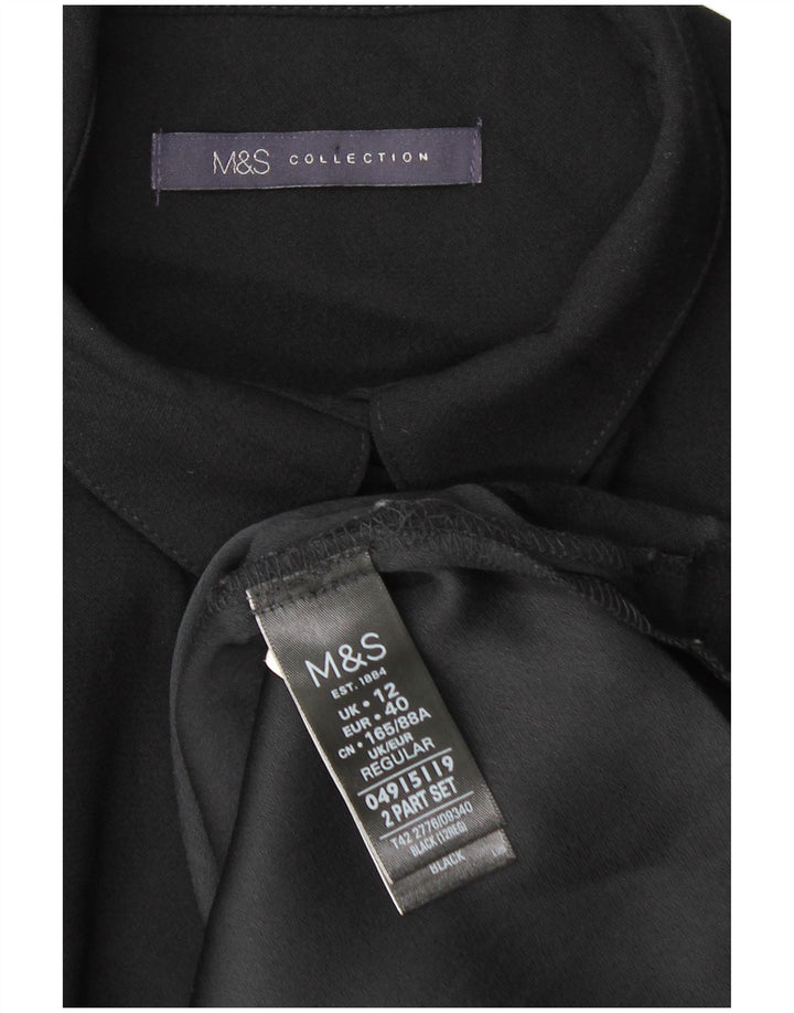 MARKS & SPENCER Rochie cămașă obișnuită pentru femei UK 12 Medium Black
