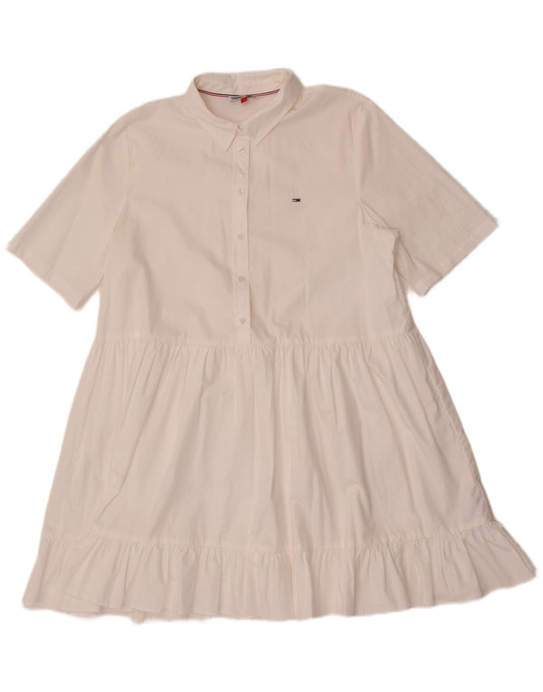 Rochie A-Line pentru femei Tommy Hilfiger UK 14, mare, alb, bumbac