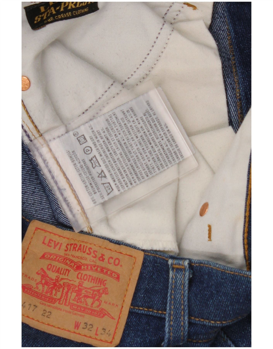 Blugi pentru bărbați LEVI'S 417 Bootcut W32 L34 Bumbac albastru