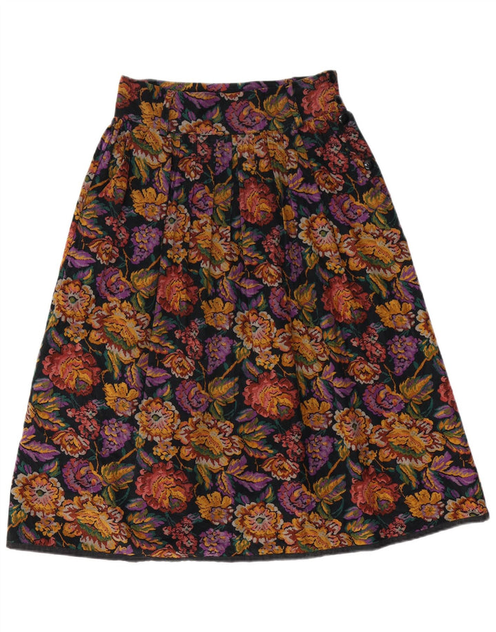 Fusta A-Line pentru femei VINTAGE W28 Medium Multicolor Floral
