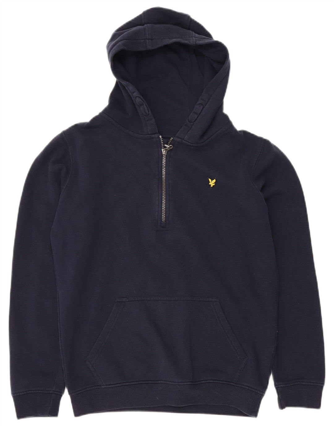 LYLE & SCOTT Pulover cu glugă cu fermoar și gât pentru băieți 12-13 ani, bumbac bleumarin