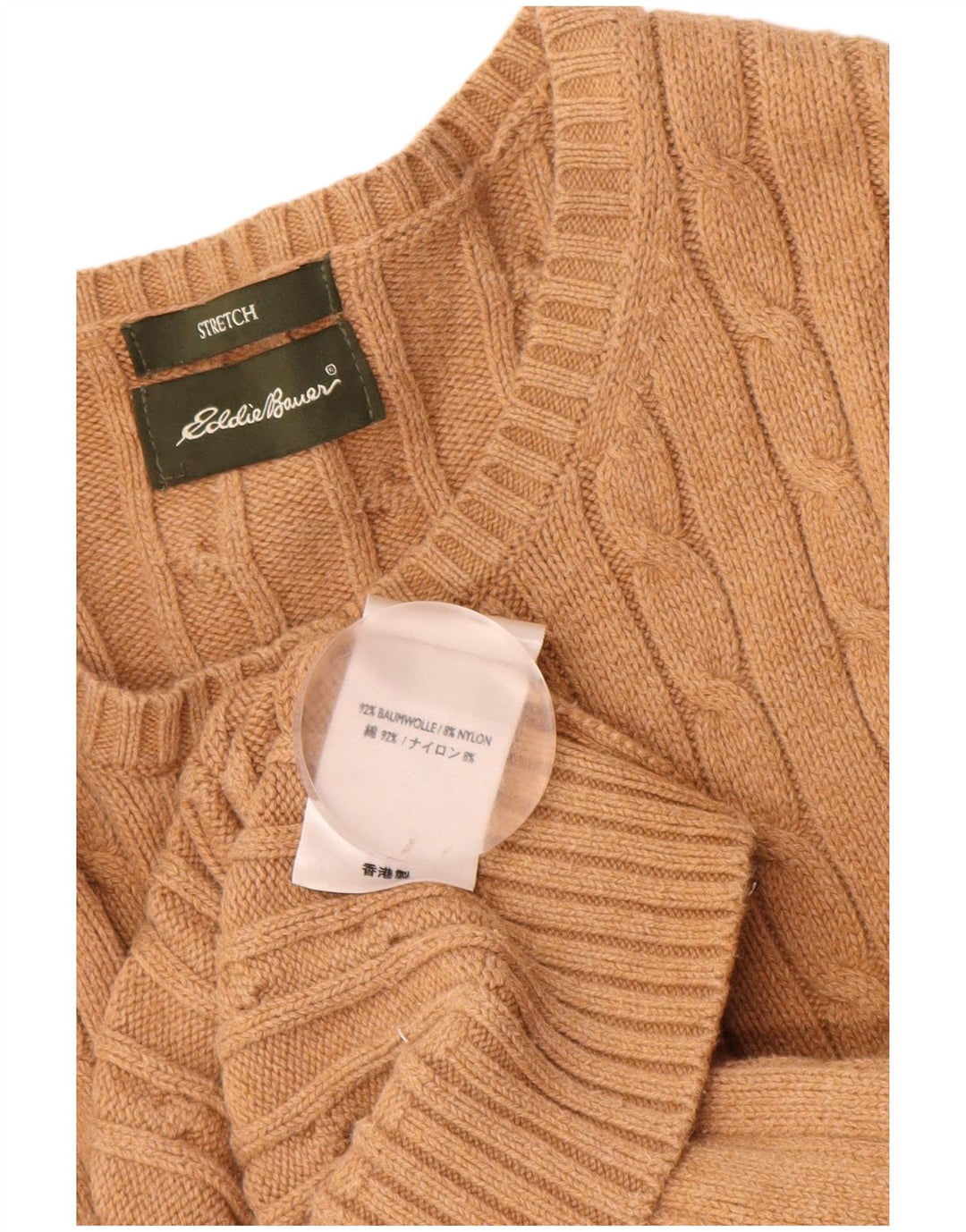 EDDIE BAUER Pulover cardigan pentru femei UK 12 Bumbac mediu bej