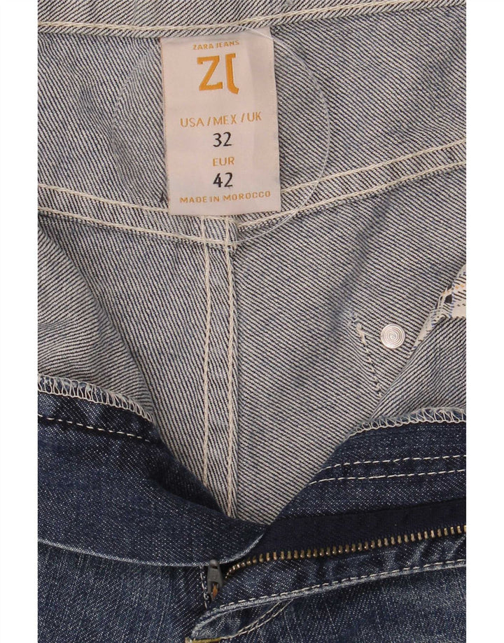 Pantaloni scurți din denim pentru bărbați Zara EU 42 Large W32 Bleumarin