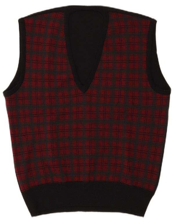 Vestă Vintage pentru bărbați Tank Top Small Red Check
