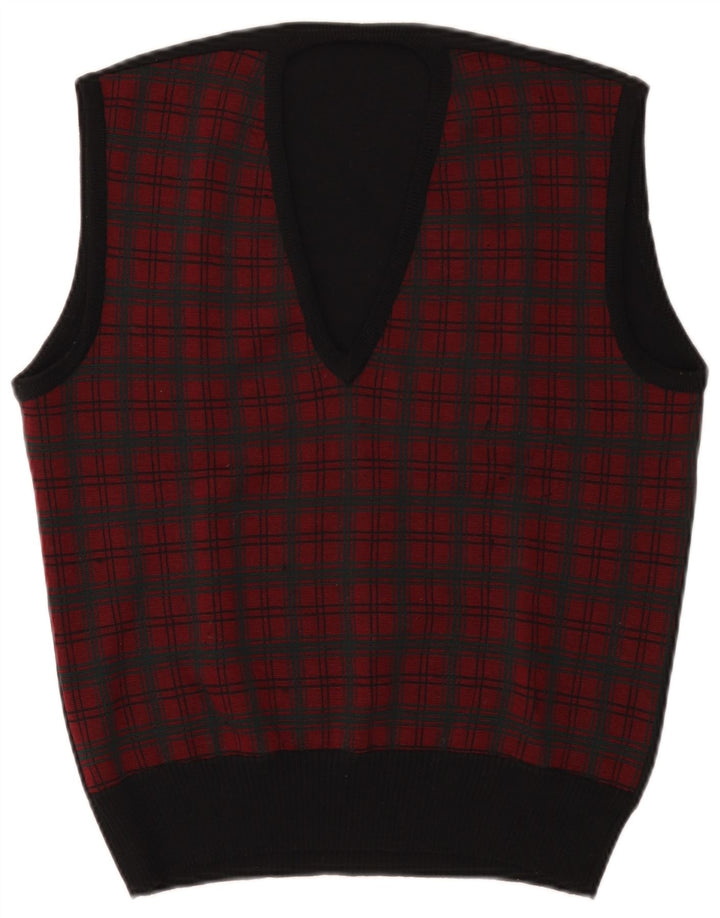 Vestă Vintage pentru bărbați Tank Top Small Red Check