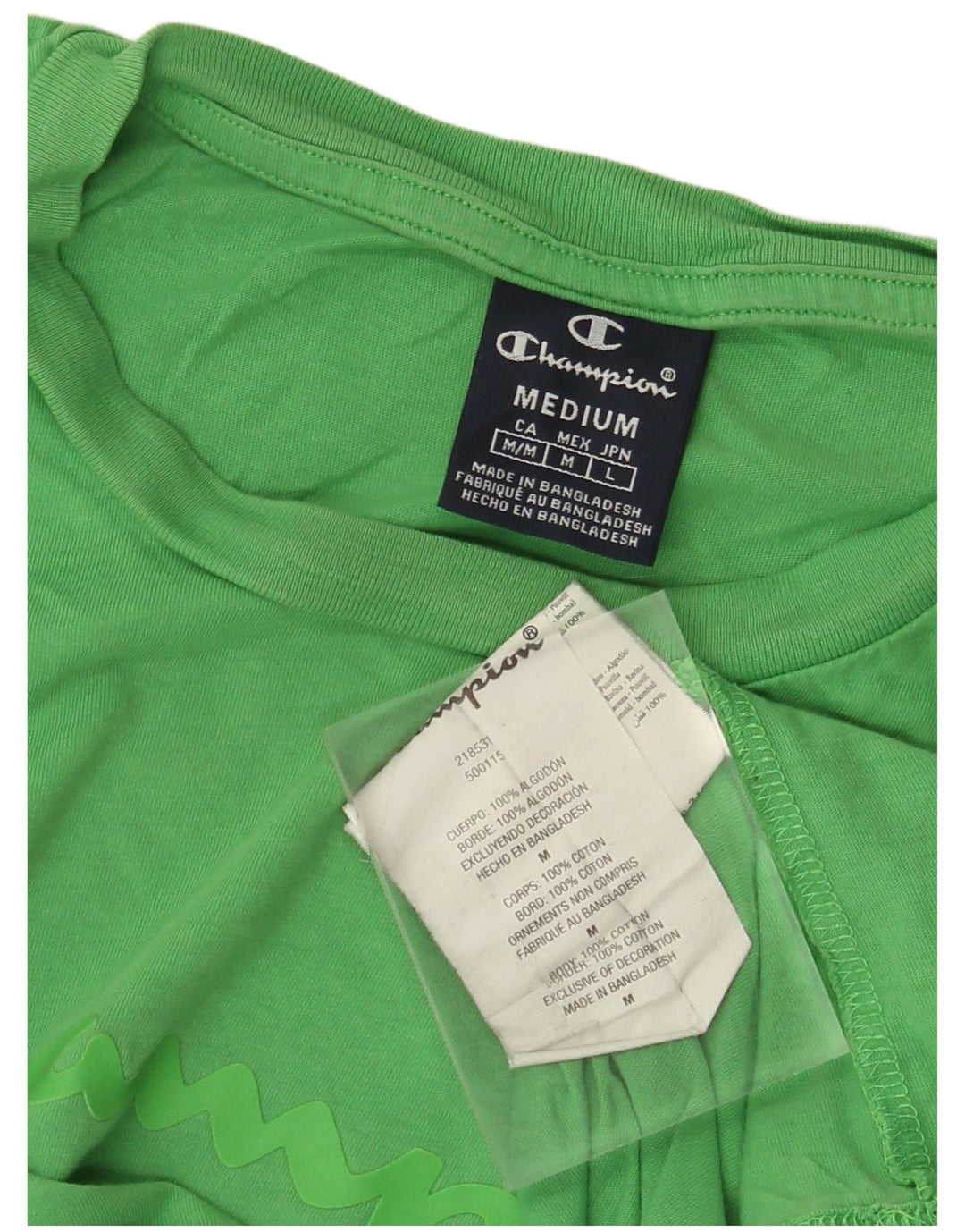 Tricou grafic pentru bărbați CHAMPION Top din bumbac verde mediu
