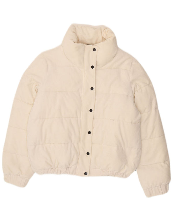 Jachetă căptușită cu grafică pentru femei Dkny UK 16, mare, alb, bumbac