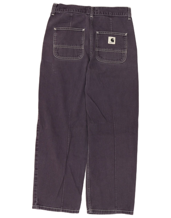 Blugi conici pentru femei Carhartt, cu talie înaltă, L28 L24, bumbac bleumarin