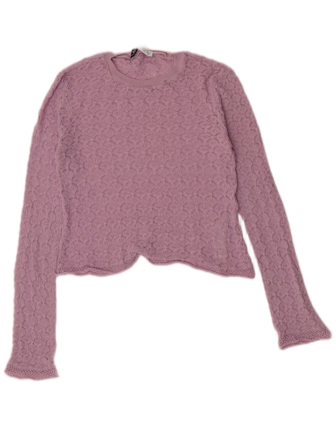Crop Top pentru femei Zara cu mânecă lungă UK 10 Mic Violet Poliamidă