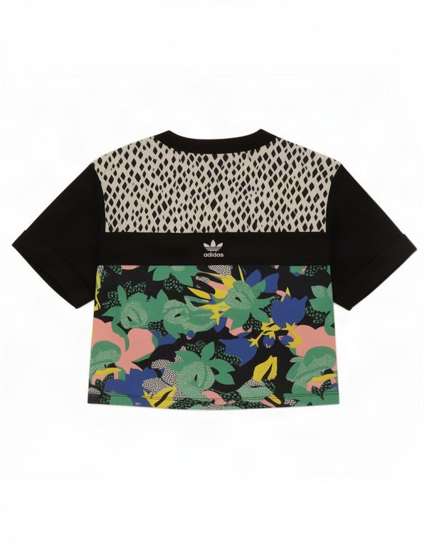 Tricou grafic Adidas Her Studio London pentru femei Top UK 8 Small Black Floral