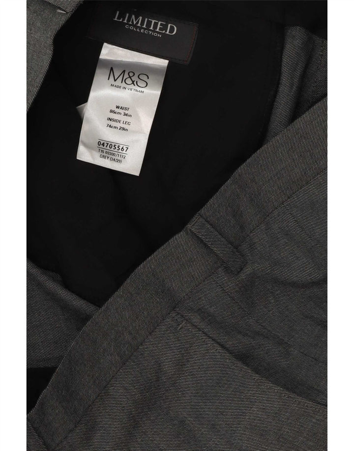 Marks & Spencer Pantaloni drepți pentru bărbați L34 L29 Poliester gri