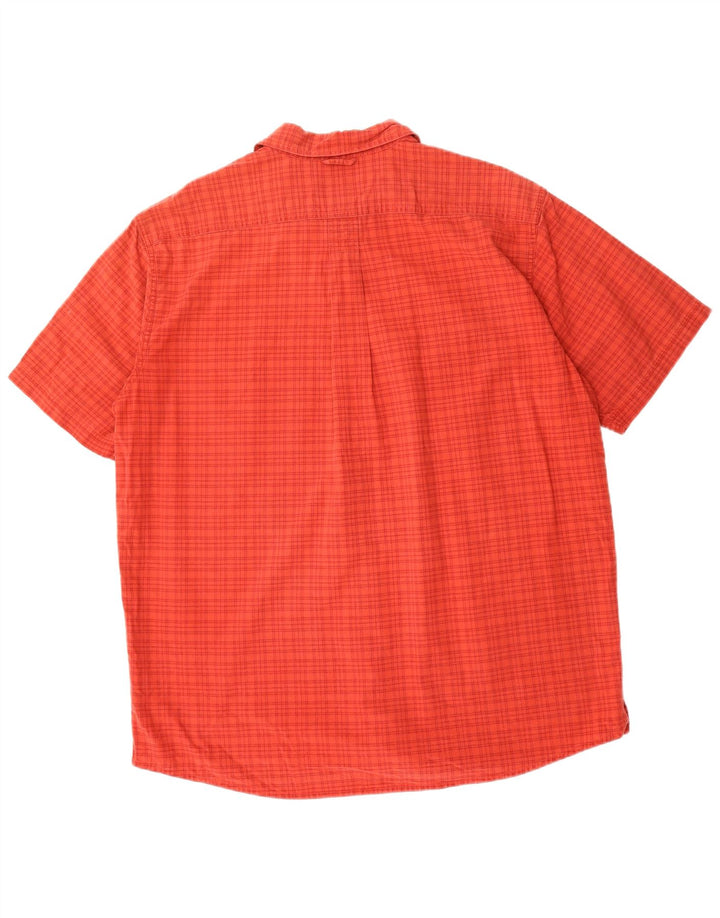 EDDIE BAUER Mens Tall Short Sleeve Shirt XL Red Check Cotton