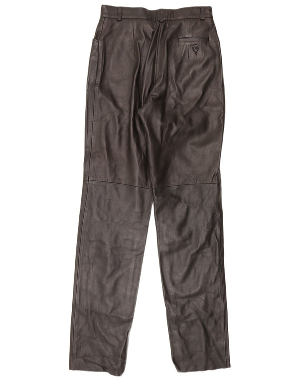 Woodlands Pantaloni din piele cu talie înaltă pentru femei UK 12 Medium W26 L33 Negru