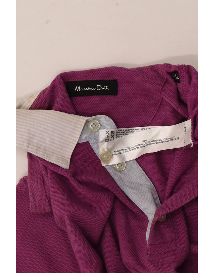 Tricou polo Massimo Dutti pentru bărbați, bumbac color bloc de culoare roz mediu