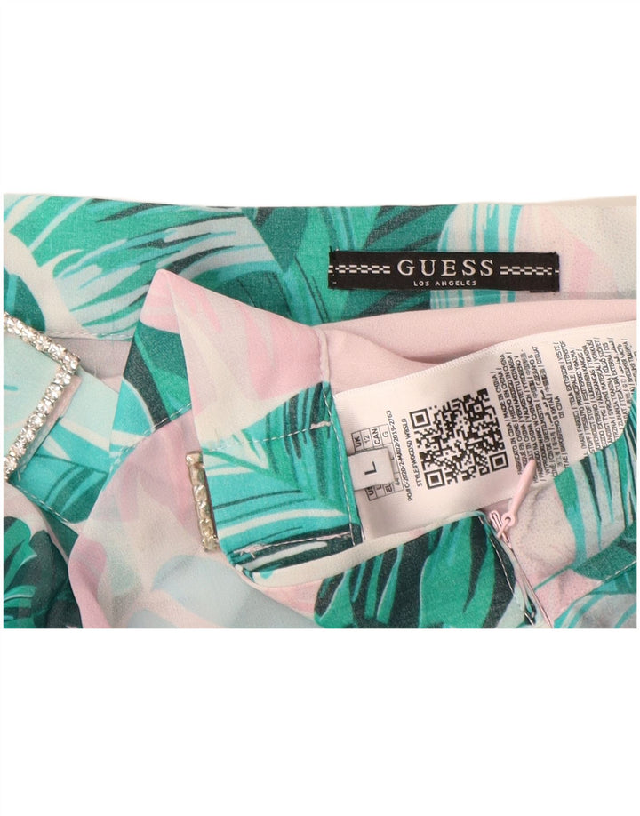 Fustă A-Line GUESS pentru femei UK 12 Medium W28 Blue Floral Poliester