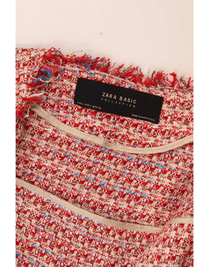 Jachetă Bolero pentru femei deschisă Zara UK 16, mare, roșu, pete