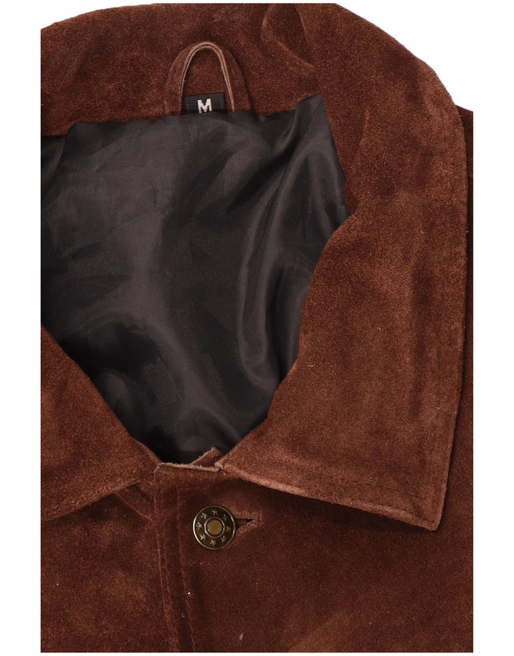 Gilet Vintage pentru bărbați din piele intoarsa UK 38 Maro Mediu