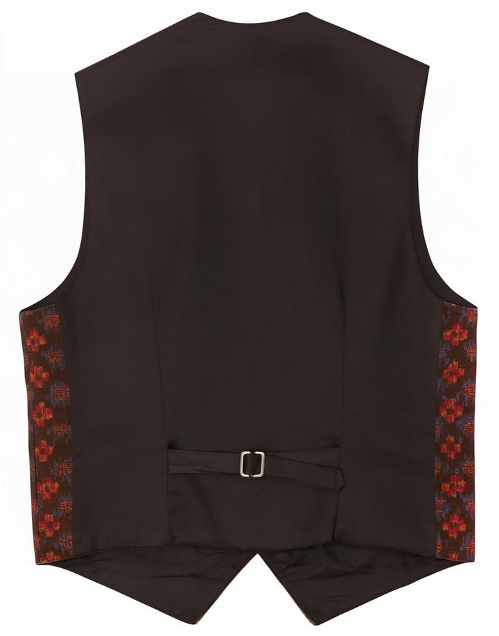 Vintage Gilet pentru bărbați Maro mediu Geometric