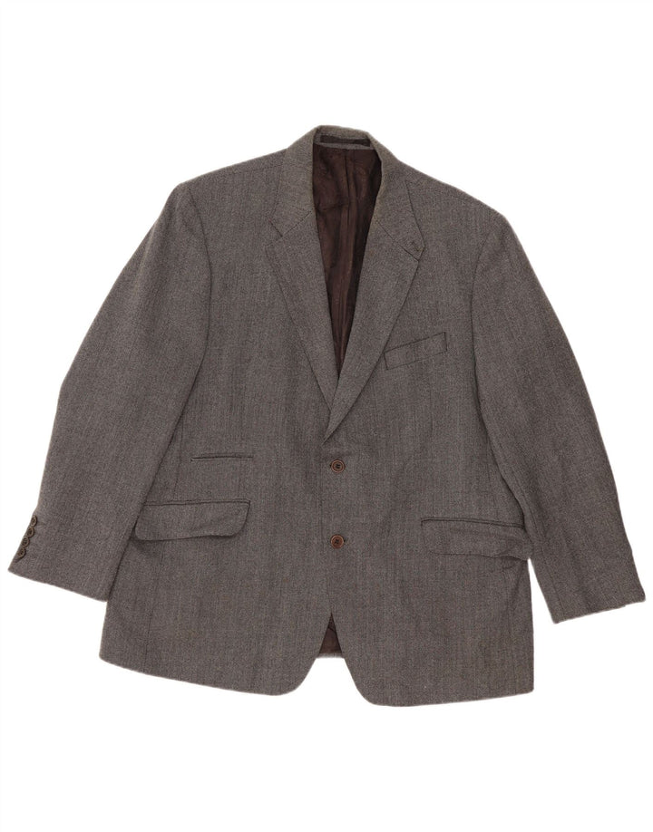 Jachetă pentru bărbați Marks & Spencer Autograph cu 2 nasturi, UK 46 XL, lână gri