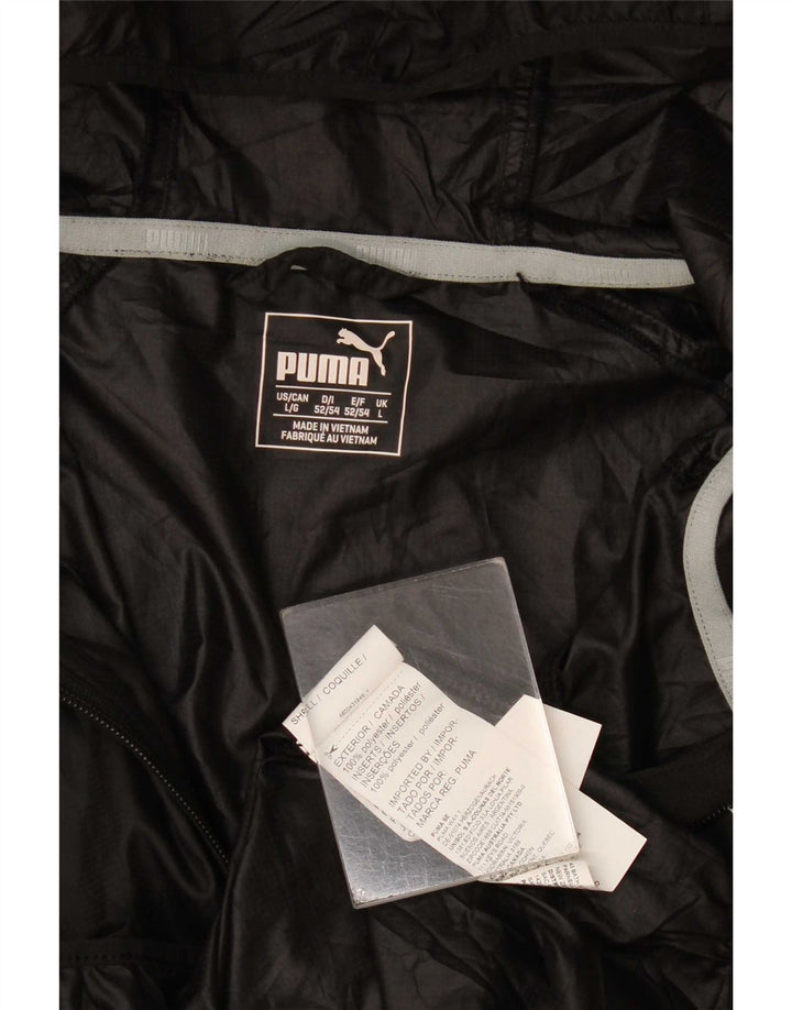Jachetă de ploaie cu glugă Puma pentru femei UK 16, mare, negru, poliester