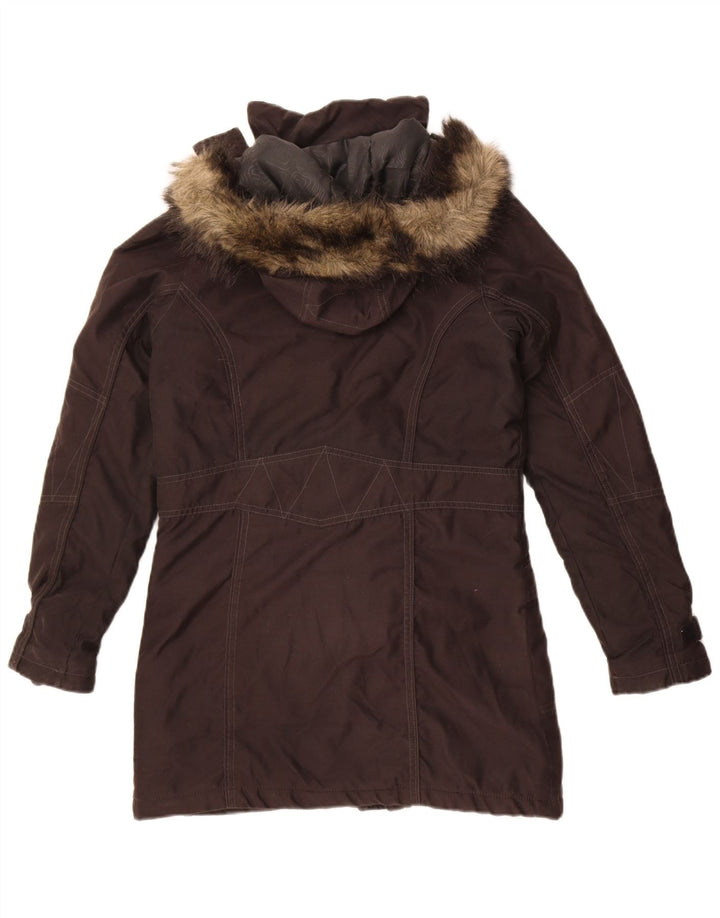 Jachetă parka cu glugă Adidas pentru femei UK 14 Poliester mediu negru