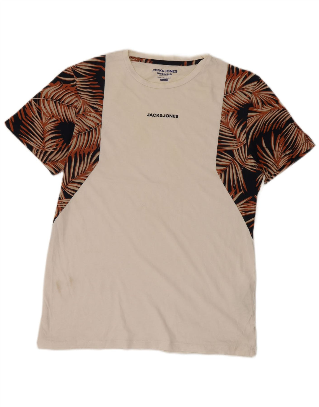 Tricou cu grafic Jack & Jones pentru bărbați, cu croiala obișnuită, Top Mediu, Alb, Floral
