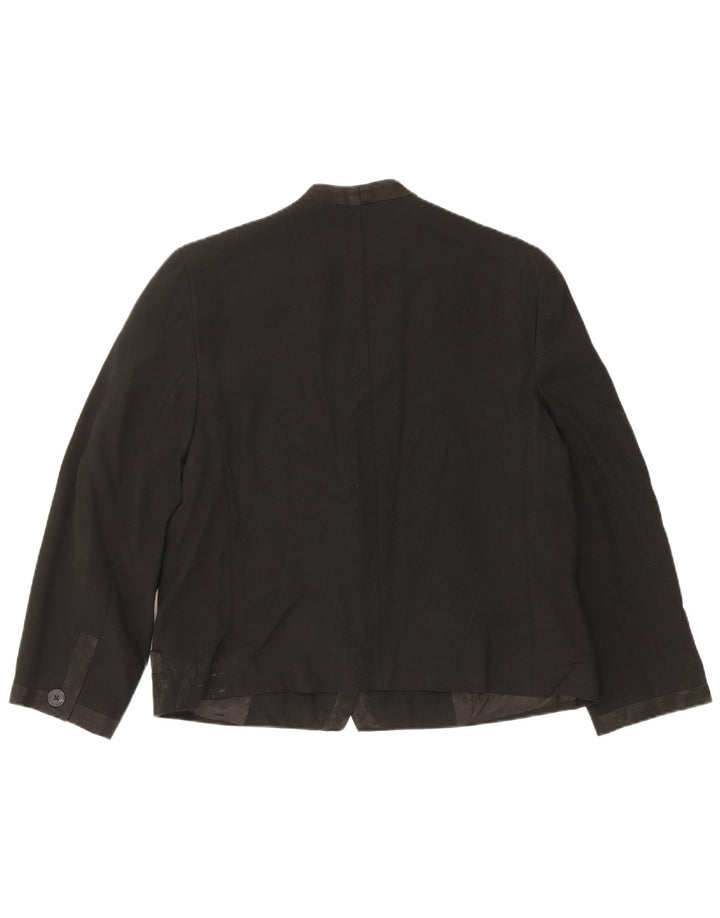 Sacou blazer pentru femei Perte by Krizia, cu 1 nasture, UK 16, mare, negru, acetat