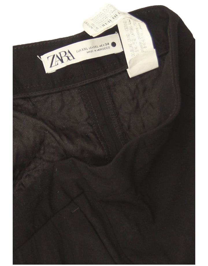 Pantaloni casual pentru femei Bootcut Zara 2XL L42 L31 Poliester negru
