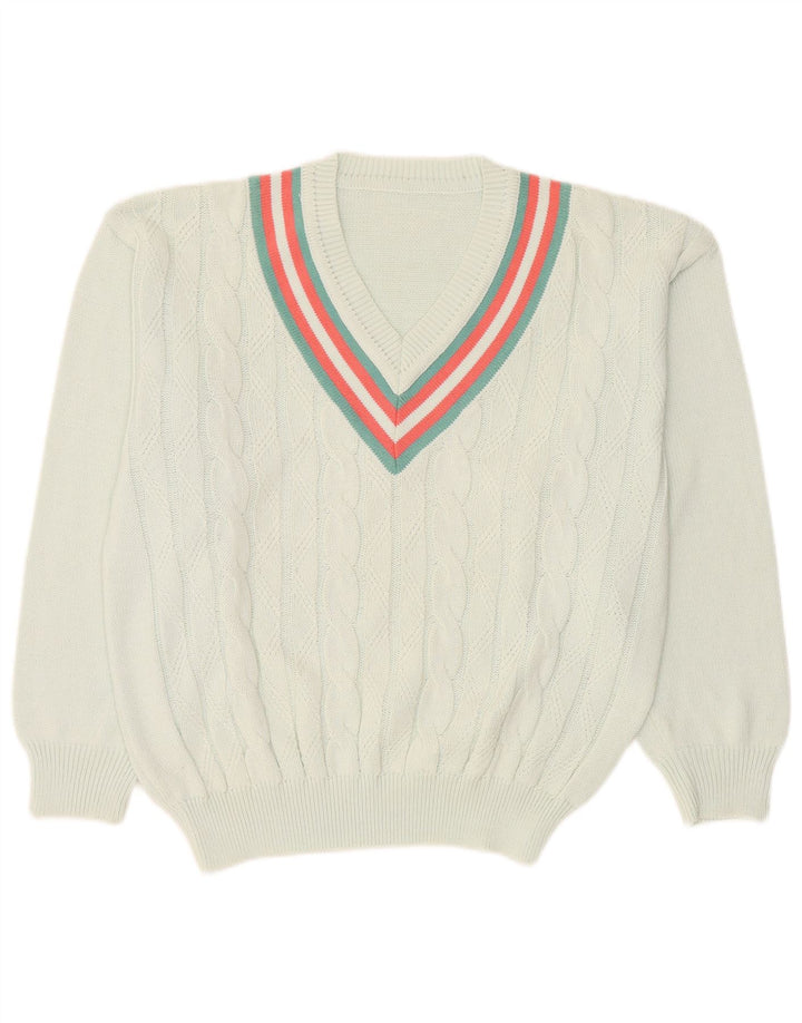 Pulover pentru bărbați VINTAGE Pulover mare, albastru, bloc de culoare, bumbac