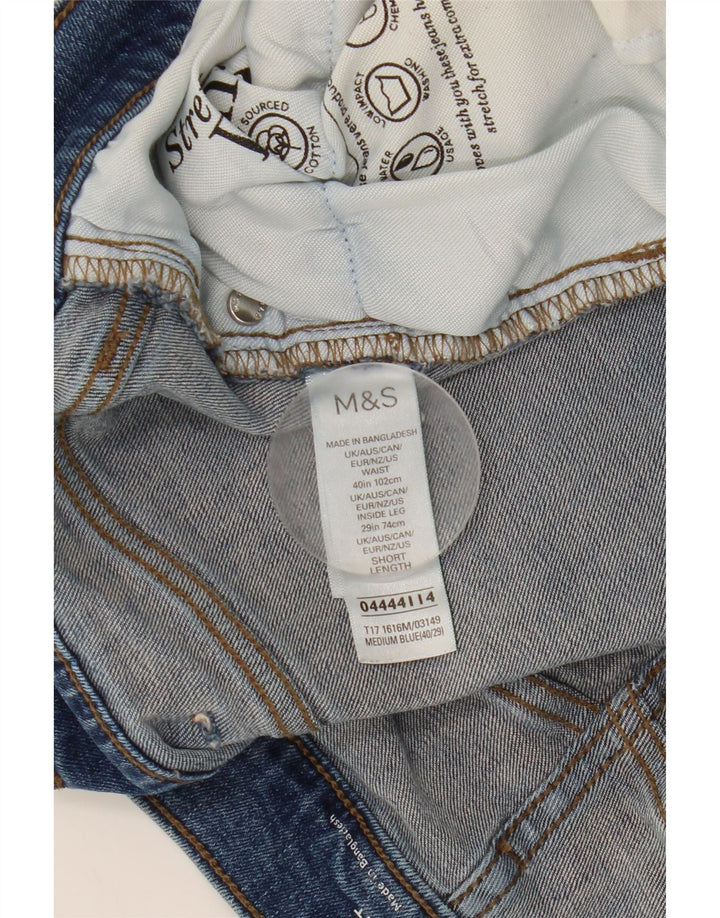 Blugi drepti pentru bărbați Marks & Spencer W40 L29 Bumbac albastru