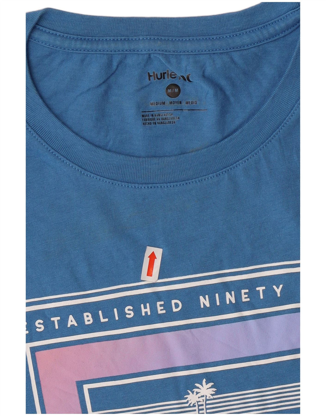 Tricou grafic pentru bărbați Hurley Top din bumbac albastru mediu