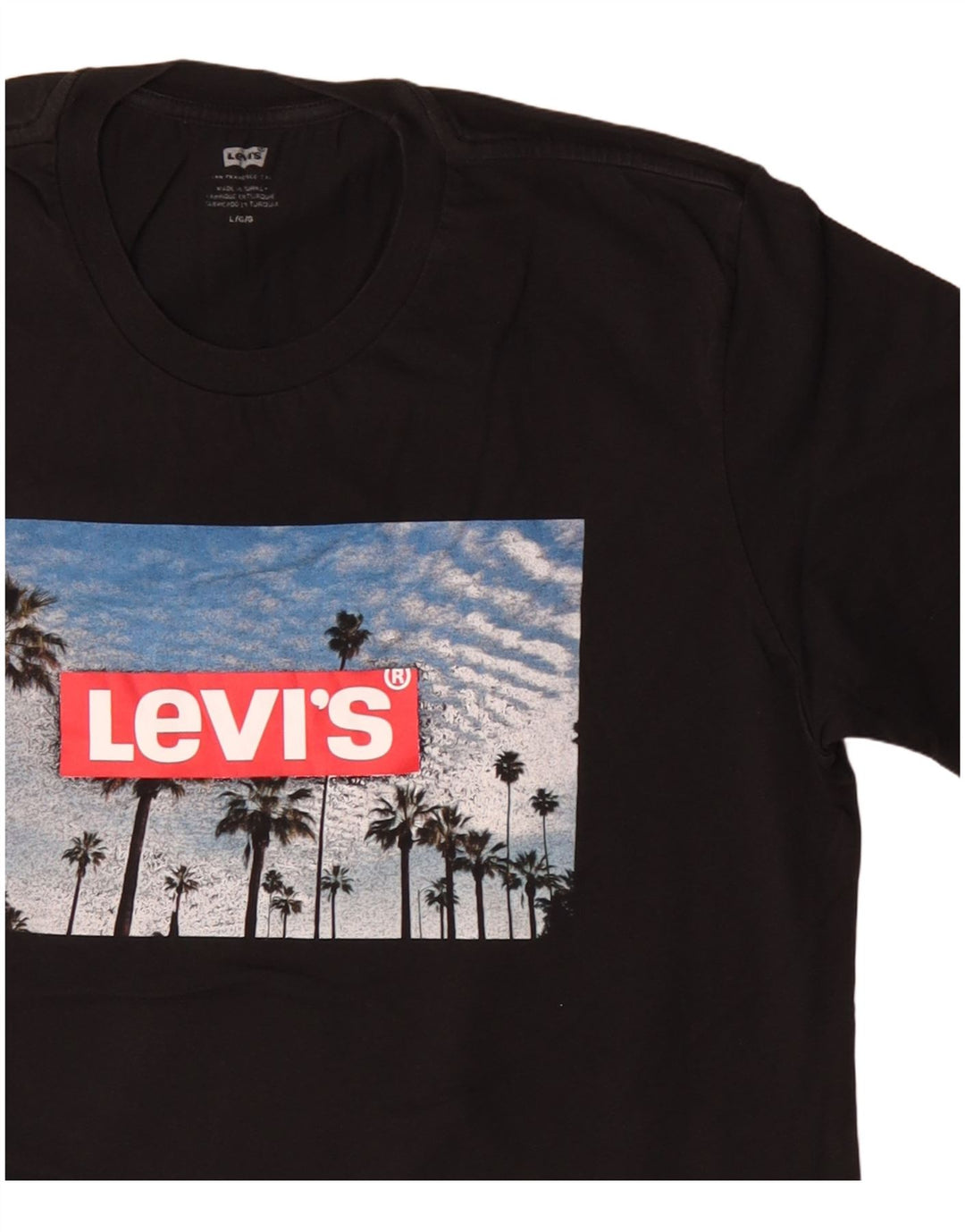 Tricou grafic Levi's pentru bărbați Top mare din bumbac negru