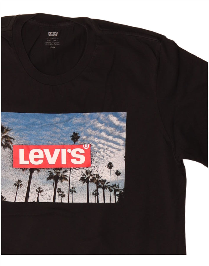 Tricou grafic Levi's pentru bărbați Top mare din bumbac negru