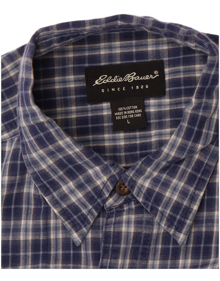 Cămașă de flanel pentru bărbați EDDIE BAUER, bumbac cu carouri albastre mari