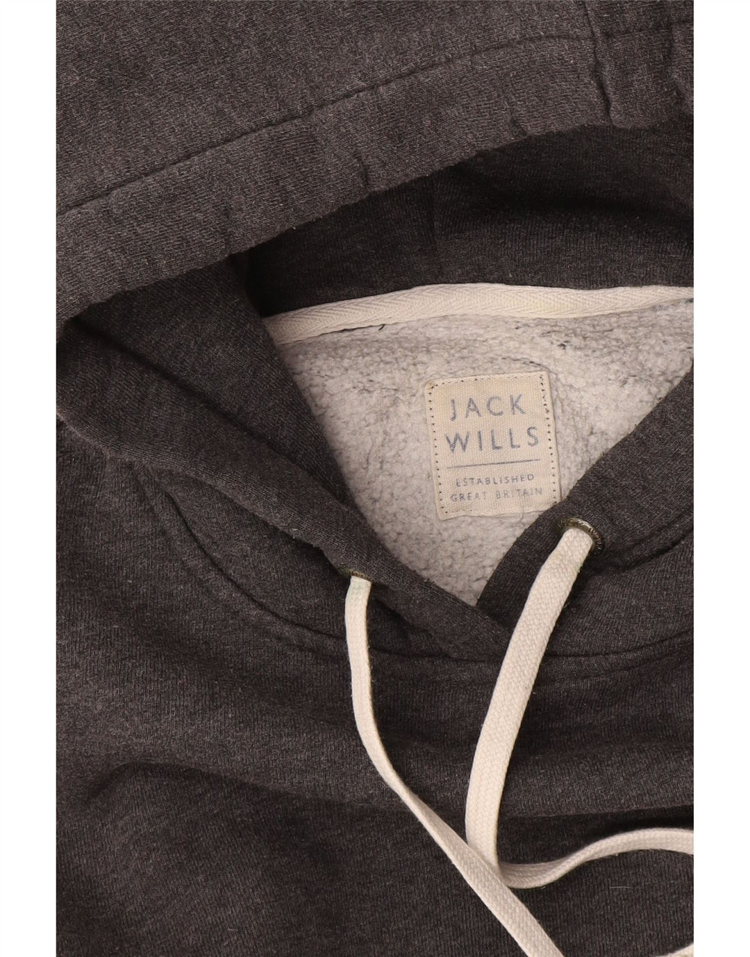 JACK WILLS Pulover cu glugă cu grafic pentru femei UK 14 Gri mediu